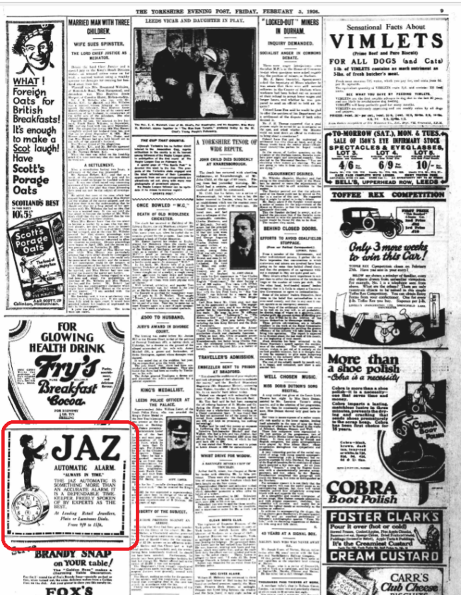 1926 fev 5 Yorshire Evening Post pleine page